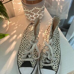 Converse Black and White Polka Dot High-Tops